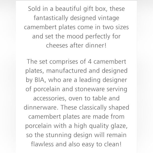 Vintage Camembert Cheese Plates Plate Set X 4 Home Party Kitchen - Picture 11 of 11